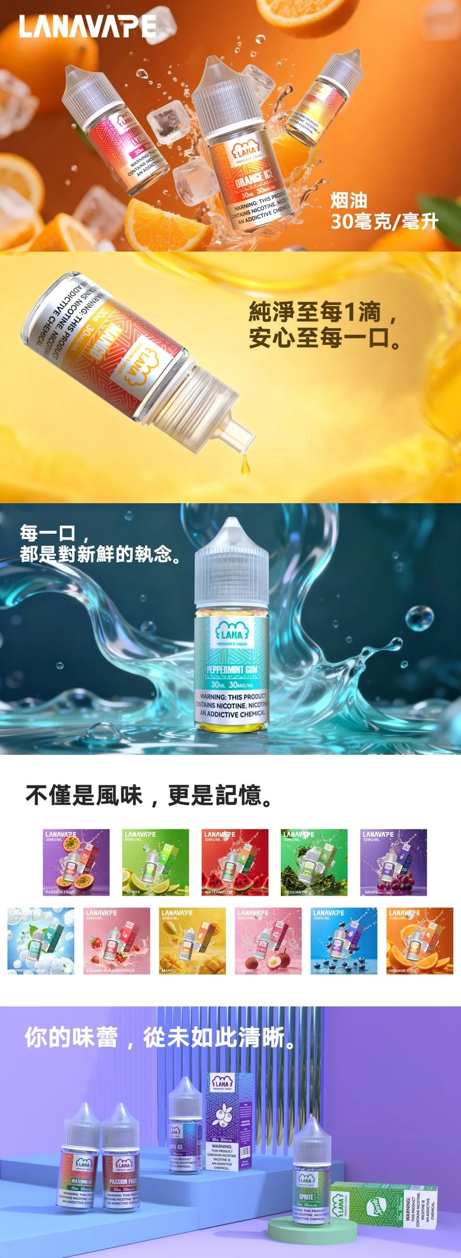 LANA-煙油-特點解析-口味選擇表