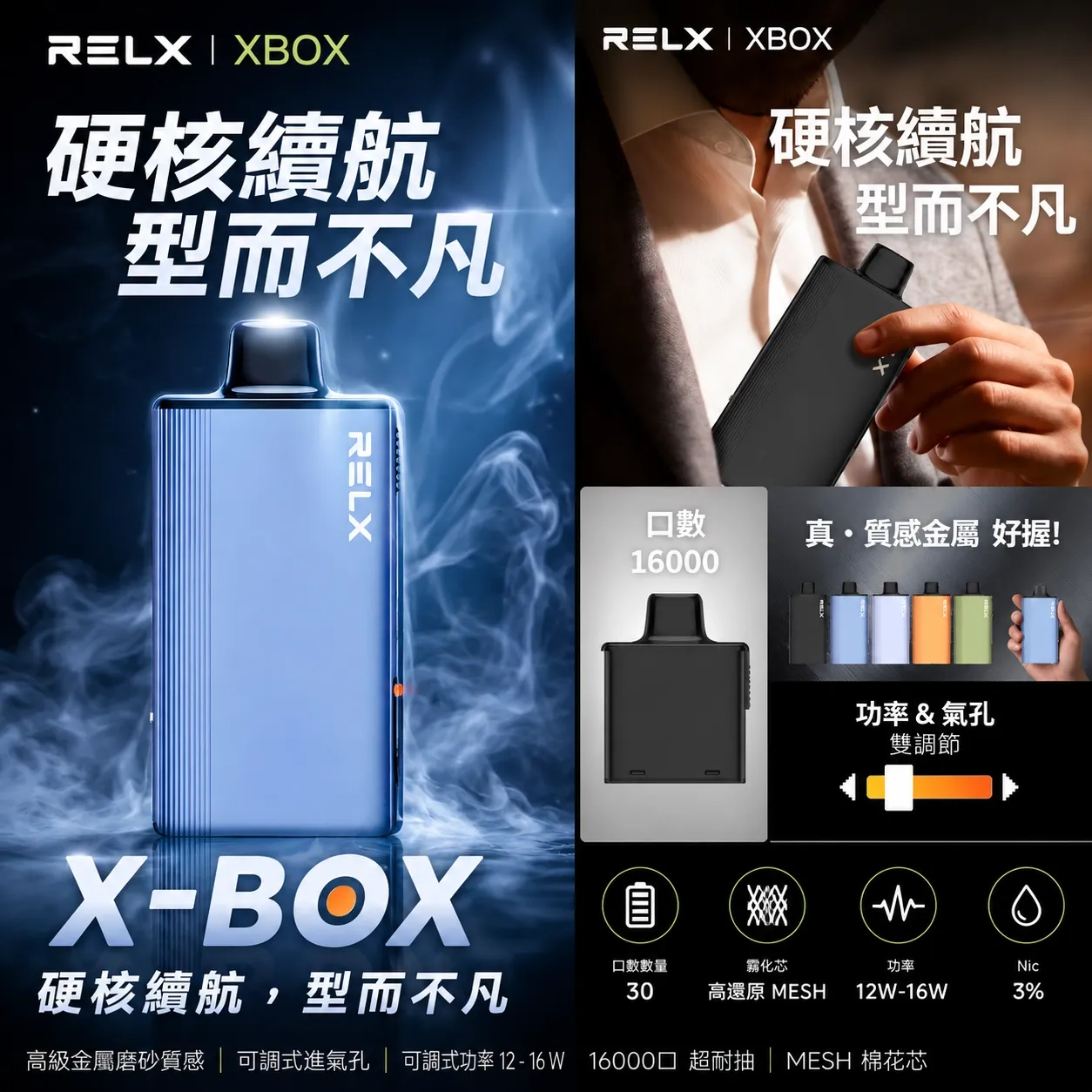 RELX-X-Box-電子煙主機.webp RELX X-BOX 16000口 換彈式電子煙主機 | 高口數煙彈系統 × Mesh霧化輸出 × 買三顆送主機:圖片 1